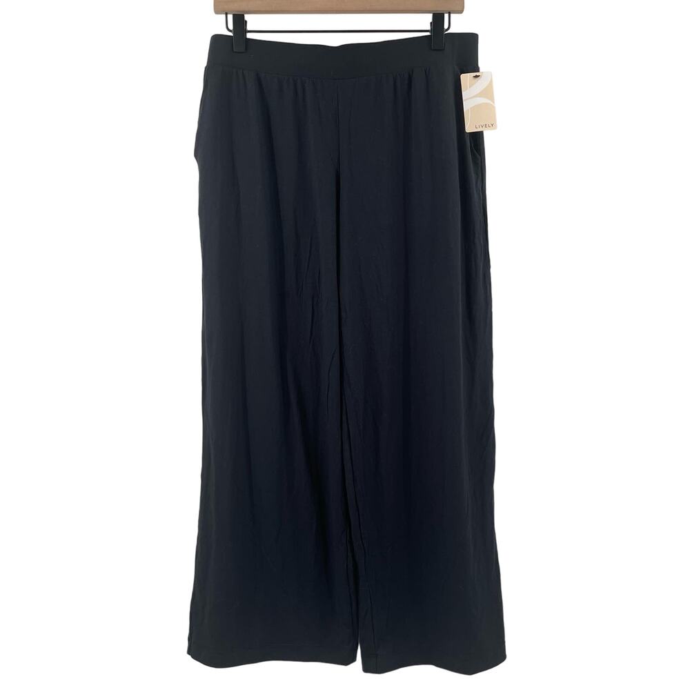 LIVELY Pants Size Small The All Day Wide Leg NWT Black Wide Leg Cropped Casual - Picture 2 of 11